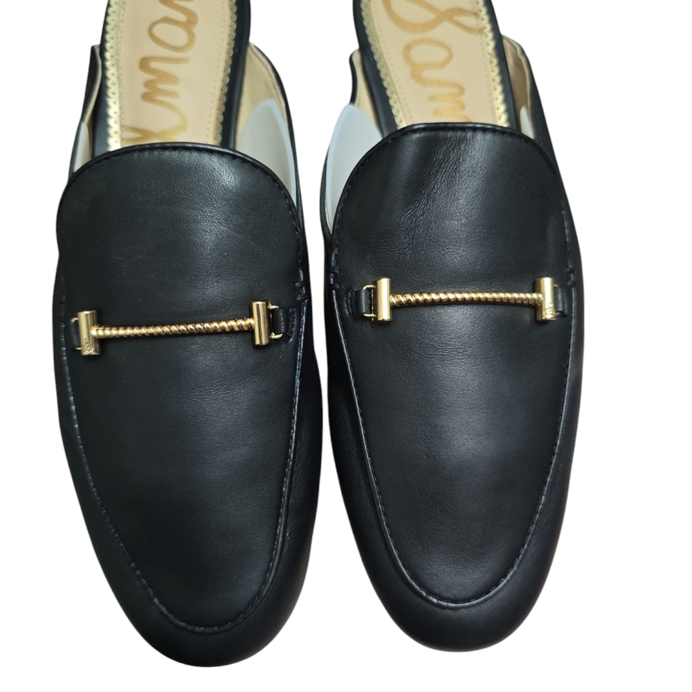 Sam Edelman Black Loafers with Gold Accent